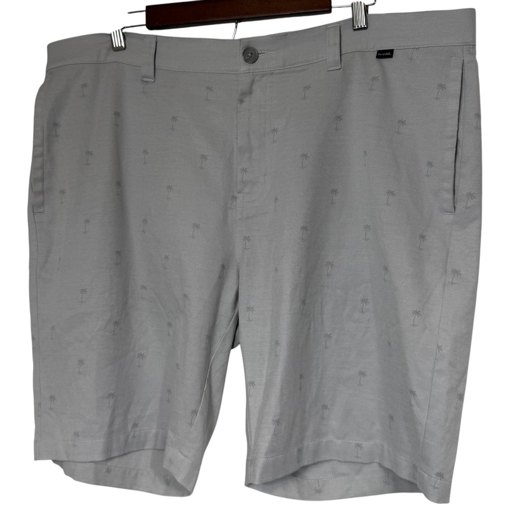 TravisMathew Mens Gray Palm Tree Print Golf Shorts Size 40 1MY306 Stretch